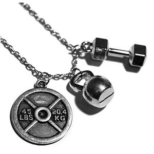 Triple Weight Charm Silver Necklace